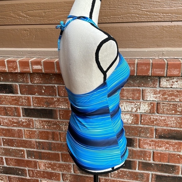 Yonique V Neck Strappy Adjustable Tie Tummy Control Tankini  Women's Size Small - Picture 3 of 5